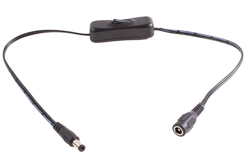 LEDUPDATES DC Plug Power Adapter Extension Cable 5.5MM X 2.1MM Plug, 16 AWG Heavy Duty Cable for 5v 12v 24v LED Strip Light, Home Security Camera Surveillance System (20" Inline on/Off Toggle Switch) - Image 1